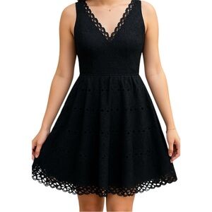 LOFT Black Sleeveless V-Neck Mini Dress